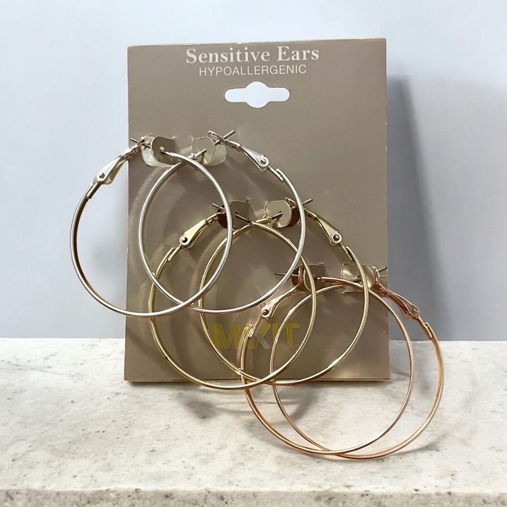 Mix It Multi Tone Hoop Trio - Perfect for Sensitive Ears
